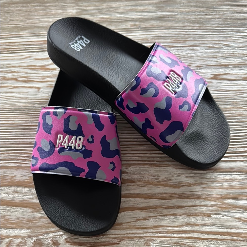 P448 Pink and Purple Slide Sandals NWT